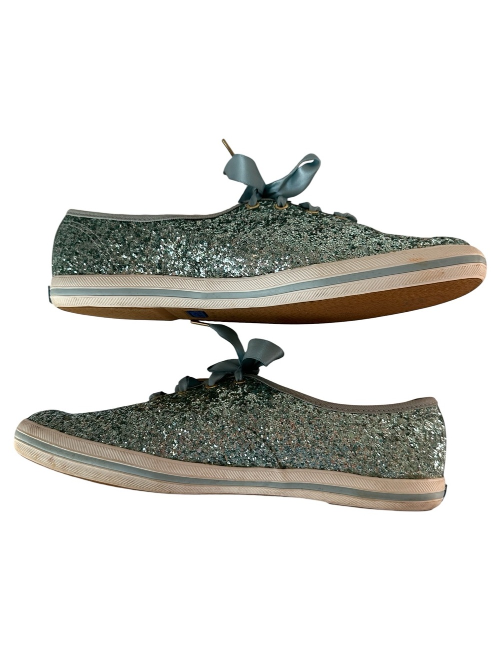 Keds X Kate Spade New York Champion Glitter Low-Top Sneakers, Aqua Blue, 7.5 - Picture 5 of 13